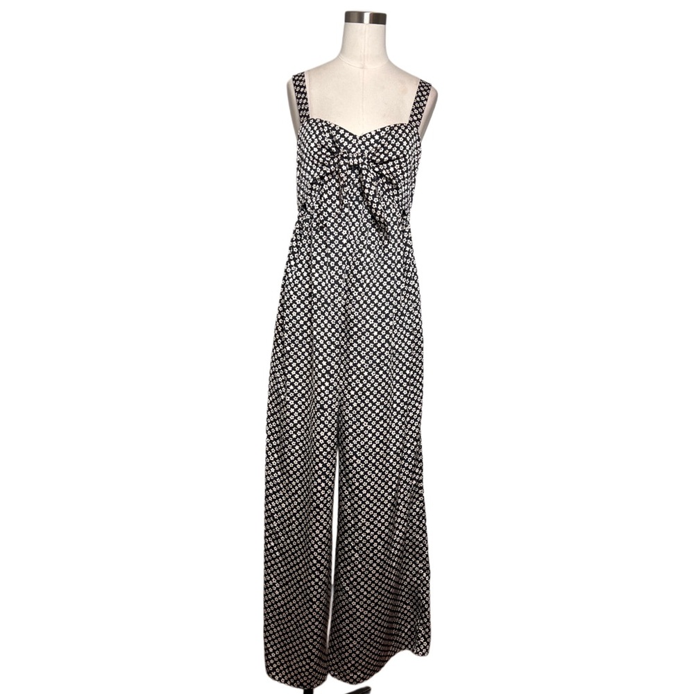 Hatch Black and White Polka Dot Wide-Leg Jumpsuit
